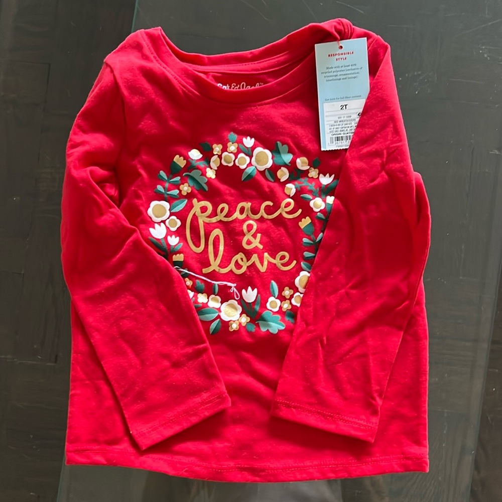 NWT Peace and Love Toddler Long Sleeve Tee